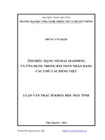 Tìm hiểu mạng neural hamming và ứng dụng trong bài toán nhận dạng chữ cái tiếng việt 
