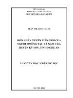 Hôn nhân xuyên biên giới của tộc người hmông tại xã nậm cắn, huyện kỳ sơn, tỉnh nghệ an