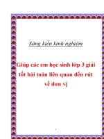 Sáng kiến kinh nghiệm giúp các em học sinh lớp 3 giải tốt bài toán liên quan đến rút về đơn vị 