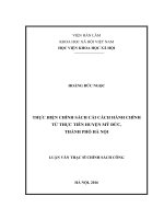 Thực hiện chính sách cải cách hành chính từ thực tiễn huyện mỹ đức, thành phố hà nội