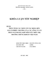 Phân tích các nhân tố tác động đến giá cổ phiếu thường của các công ty cổ phần ngành dầu khí niêm yết trên thị trường chứng khoán việt nam 