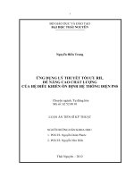 Ứng dụng lý thuyết tối ưu rh để nâng cao chất lượng của hệ điều khiển ổn định hệ thống điện 