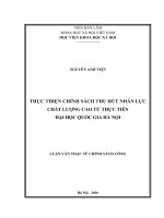Thực hiện chính sách thu hút nhân lực chất lượng cao từ thực tiễn đại học quốc gia hà nội 