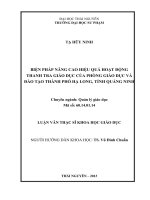 Biện pháp nâng cao hiệu quả hoạt động thanh tra giáo dục của phòng giáo dục và đào tạo thành phố hạ long, tỉnh quảng ninh 