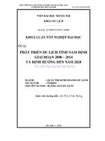 Phát triển du lịch tỉnh nam định giai đoạn 2000   2014 và định hướng đến năm 2020 