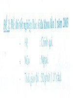 ĐỀ THI TỐT NGHIỆP BÁC SỸ ĐA KHOA MÔN NGOẠI