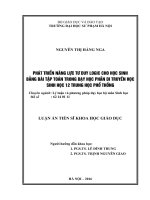 Phát triển năng lực tư duy cho học sinh bằng bài tập toán trong dạy học phần di truyền học sinh học 12 trung học phổ thông 