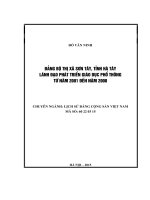 LUẬN VĂN THẠC SĨ - ĐẢNG BỘ THỊ XÃ SƠN TÂY, TỈNH HÀ TÂY LÃNH ĐẠO PHÁT TRIỂN GIÁO DỤC PHỔ THÔNG TỪ NĂM 2001 ĐẾN NĂM 2008