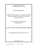 Nghiên cứu thực trạng và giải pháp phát triển kinh tế hộ nông dân tại huyện phú lương tỉnh thái nguyên 