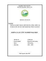 Đánh giá hiện trạng môi trường nông thôn tại xã Đoài Côn  huyện Trùng Khánh  tỉnh Cao Bằng