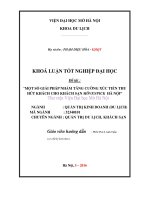 Một số giải pháp nhằm tăng cường xúc tiến thu hút khách cho khách sạn movenpick hà nội 