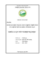 Đánh giá hiện trạng chất lượng nước thải của bệnh viện Đa khoa tỉnh Bắc Kạn. Đánh giá hiện trạng chất lượng nước thải của bệnh viện Đa khoa tỉnh Bắc Kạn