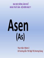 Độc tố Asen trong thủy sản