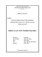Đánh giá hiện trạng nước sinh hoạt trên địa bàn xã Gia Cát – huyện Cao Lộc – tỉnh Lạng Sơn