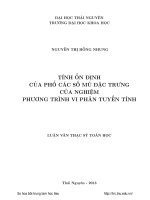Tính ổn định của phổ các số mũ đặc trưng của nghiệm phương trình vi phân tuyến tính 