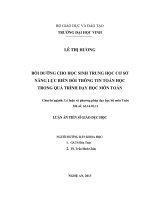 Bồi dưỡng cho học sinh trung học cơ sở năng lực biến đổi thông tin toán học trong quá trình dạy học môn toán 