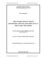 Một số biện pháp sư phạm giúp đỡ học sinh yếu kém môn toán 11 trung học phổ thông 