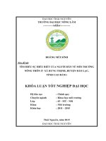 Tìm hiểu sự hiểu biết của người dân về môi trường nông thôn ở xã hưng thịnh   huyện bảo lạc   tỉnh cao bằng 