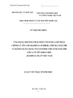 Ứng dụng phương pháp phân tích dna góp phần chỉnh lý tên chi (bambusa schreb ) cho ba loài tre và đánh giá đa dạng nucleotide cho tám loài tre chưa có tên khoa học (bambusa sp ) ở việt nam 