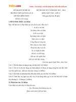 Đề thi học kỳ I môn Ngữ văn lớp 12 trường THPT Quỳnh Lưu 2, Nghệ An năm học 2015 - 2016