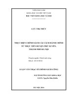 Thực hiện chính sách cải cách hành chính từ thực tiễn huyện phú xuyên, thành phố hà nội