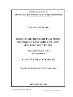 Hoạch định chiến lược phát triển trường cao đẳng nghề việt   đức vĩnh phúc đến năm 2020 