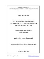 Xây dựng đội ngũ giảng viên và cán bộ quản lý trường cao đẳng thương mại và du lịch 