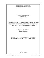 Vai trò của tòa án đối với hoạt động tố tụng trọng tài thương mại ở việt nam hiện nay   một số vấn đề lý luận và thực tiễn 