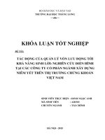 Nghiên cứu điển hình tại các công ty cổ phần ngành xây dựng niêm yết trên thị trường chứng khoán việt nam 