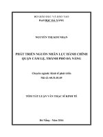 Phát triển nguồn nhân lực hành chính quận cẩm lệ, thành phố đà nẵng