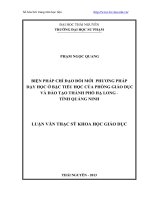 Biện pháp chỉ đạo đổi mới phương pháp dạy học ở bậc tiểu học của phòng giáo dục và đào tạo thành phố hạ long   tỉnh quảng ninh 
