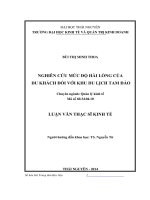 Nghiên cứu mức độ hài lòng của du khách đối với khu du lịch tam đảo 