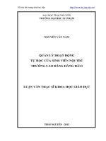 Quản lý hoạt động tự học của sinh viên nội trú trường cao đẳng hàng hải i 