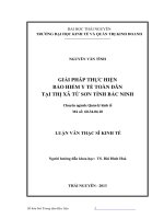 Giải pháp thực hiện bảo hiểm y tế toàn dân tại thị xã từ sơn tỉnh bắc ninh 