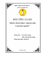 Phân tích thực trạng FDI vào hàn quốc 2016