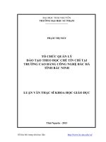 Tổ chức quản lý đào tạo theo học chế tín chỉ tại trường cao đẳng công nghệ bắc hà, tỉnh bắc ninh 
