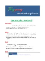 BT tự LUYỆN CHO TÍNH đơn điệu của hàm số