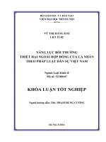 Năng lực bồi thường thiệt hại ngoài hợp đồng của cá nhân theo pháp luật dân sự việt nam 