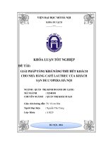 Giải pháp tăng khả năng thu hút khách cho nhà hàng cafe lautrec của khách sạn de lopera hà nội 