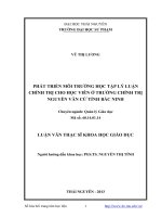 Phát triển môi trường học tập lý luận chính trị cho học viên ở trưởng chính trị nguyễn văn cừ tỉnh bắc ninh 