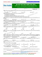 Đề thi thử THPT QG 2016 môn vật lý bắc ninh