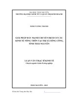Giải pháp đẩy mạnh chuyển dịch cơ cấu kinh tế nông nghiệp tại thị xã sông công, tỉnh thái nguyên 