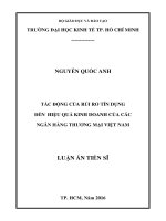 Tác động của rủi ro tín dụng đến hiệu quả kinh doanh của các ngân hàng thương mại việt nam