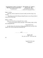 Ngữ văn 10 đề, đáp án trại hè hùng vương lần thứ XII năm 2016 trường chuyên VÙNG CAO VIỆT bắc 