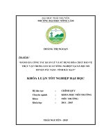Đánh giá công tác quản lý và sử dụng hóa chất bảo vệ thực vật trong sản xuất nông nghiệp tại xã bộc bố   huyện pác nặm   tỉnh bắc kạn
