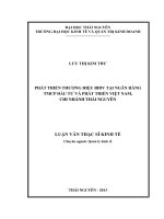 Phát triển thương hiệu bidv tại ngân hàng tmcp đầu tư và phát triển việt nam, chi nhánh thái nguyên 