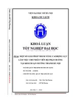 Một số giải pháp nhằm nâng cao động lực làm việc cho nhân viên bộ phận buồng tại khách sạn mường thanh hà nội 