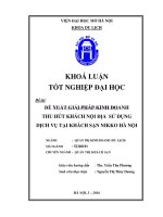 Đề xuất giải pháp kinh doanh thu hút khách nội địa sử dụng dịch vụ tại khách sạn nikko hà nội 