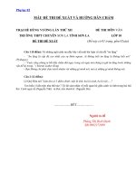 Ngữ văn 10 đề, đáp án trại hè hùng vương lần thứ XII năm 2016 trường chuyên sơn LA 