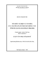 Tổ chức xã hội và văn hóa của người lô lô ở huyện đồng văn tỉnh hà giàng ( giai đoạn 1986 2010) 